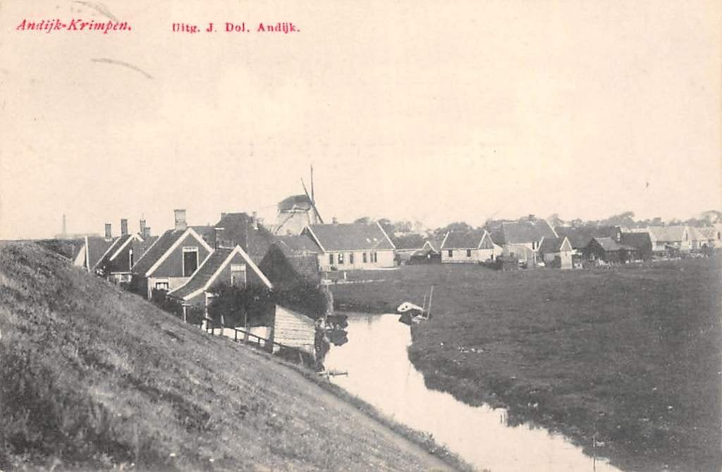 Andijk - Krimpen 1907 Krimpen Molen (gesloopt) Medemblik, Verzenden, Voor 1920, Gelopen, Noord-Holland