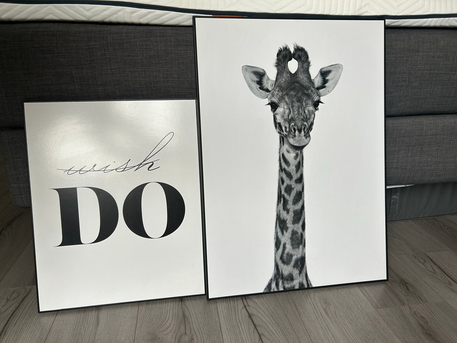 Ingelijste prints/posters MDF Giraffe & "Wish Do" - Reinders, Huis en Inrichting, 50 – 75, Minder dan 50 cm, Ophalen of Verzenden