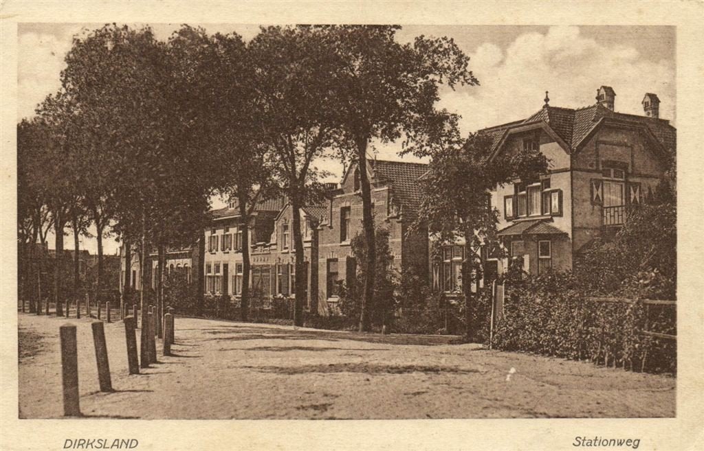 Dirksland - Stationweg - dorpsgezicht - 1931 gelopen, Verzenden, 1920 tot 1940, Gelopen, Zuid-Holland