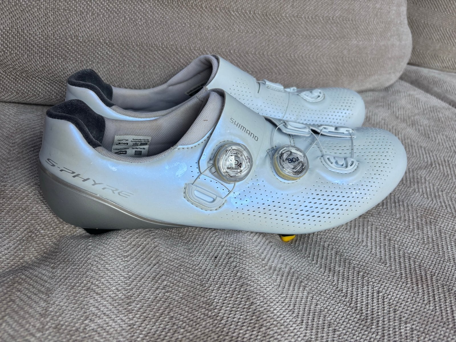 Shimano S-Phyre Wielerschoenen Maat 46,5 met schoenplaatjes, Gebruikt, Heren, Schoenen, Overige maten