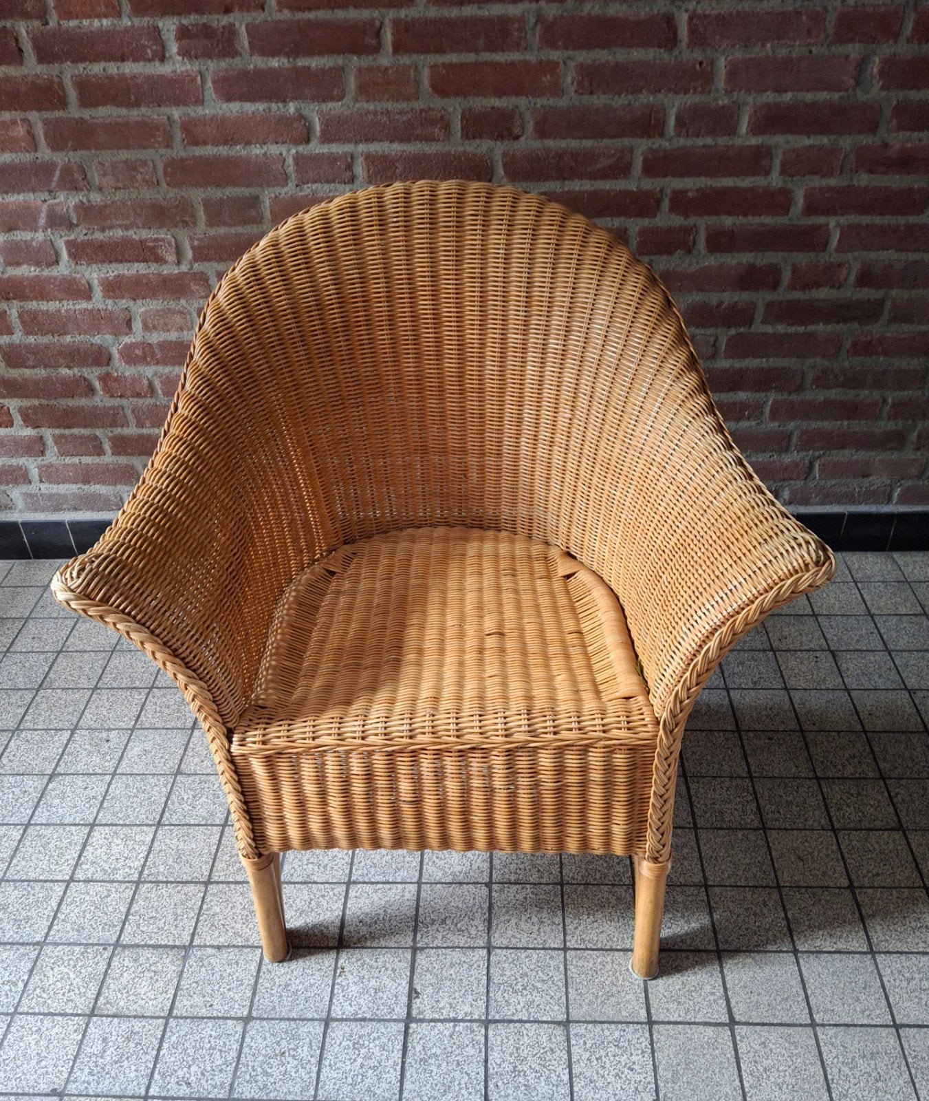 Rotan stoel - Gebruikt maar in goede staat, Ophalen, Vintage, Retro, Klassiek, Natuurlijk, Gebruikt, Bruin