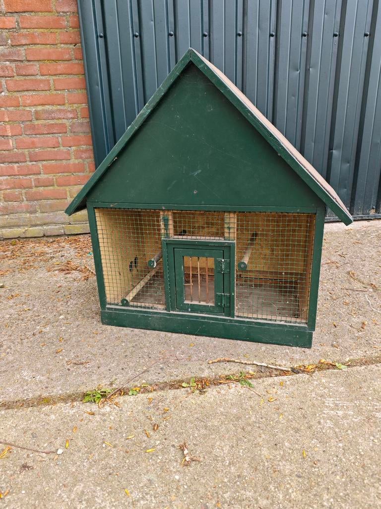 Groene vogel kooi, Ophalen, Zo goed als nieuw, Hout, Vogelkooi