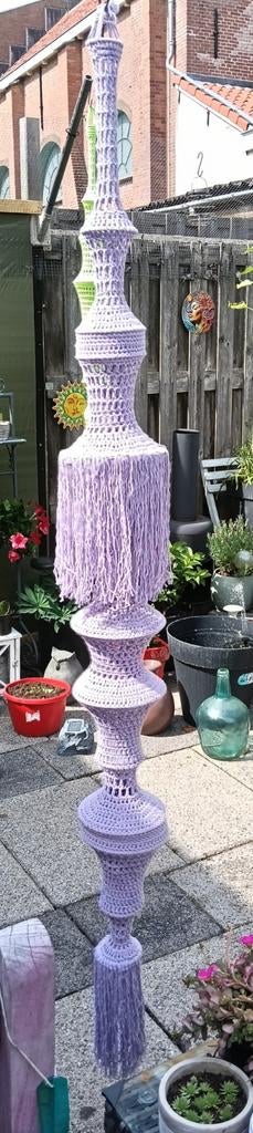 Unieke handgemaakte gehaakte lantaarn - Lavendel, Ophalen of Verzenden, Zo goed als nieuw, Bohemian, Handgemaakt, Decoratief