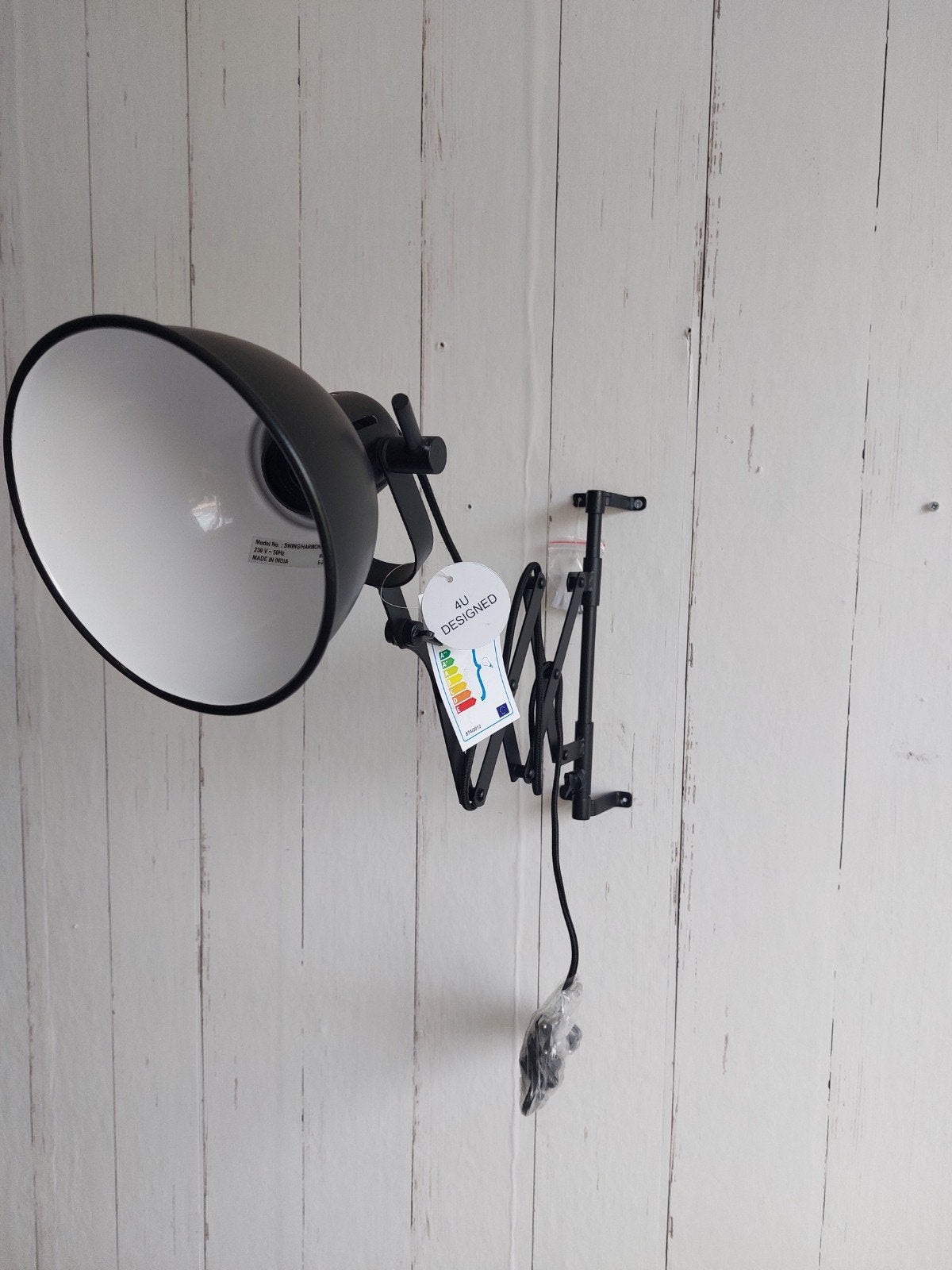 Harmonica Swing Lamp, Ophalen, Zwart, Nieuw, Wandspot
