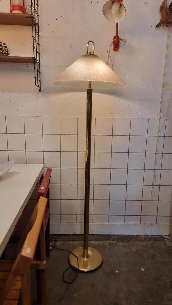 Vintage design lamp Jaren 80 Wila leuchten, Gebruikt, ,, Ophalen of Verzenden, Glas