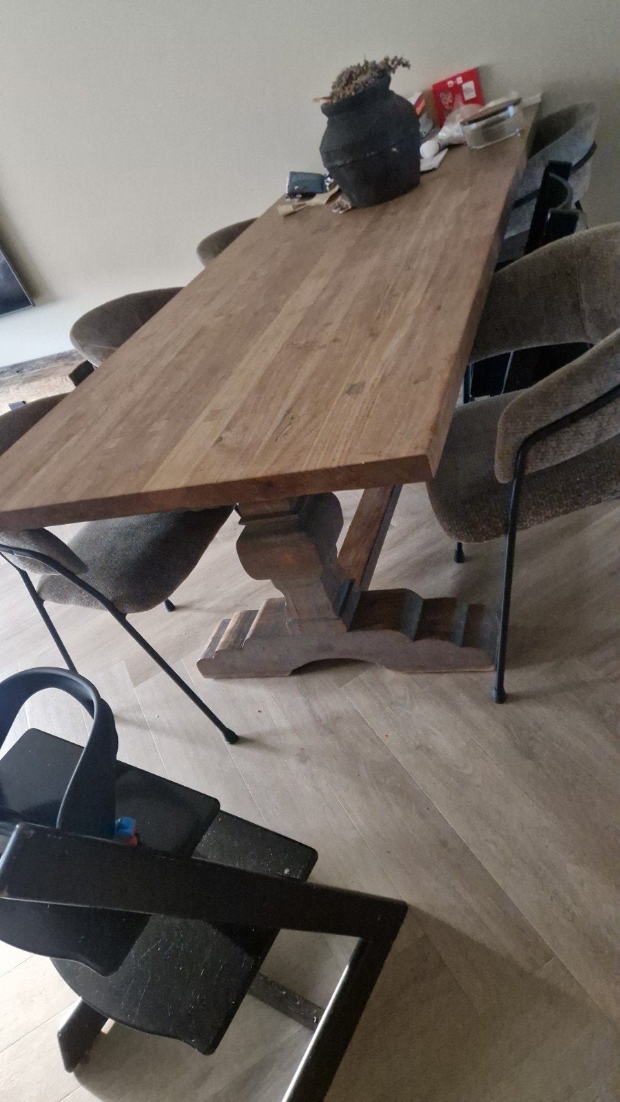oude kloostertafel, Ophalen, Gebruikt, Eikenhout, 200 cm of meer