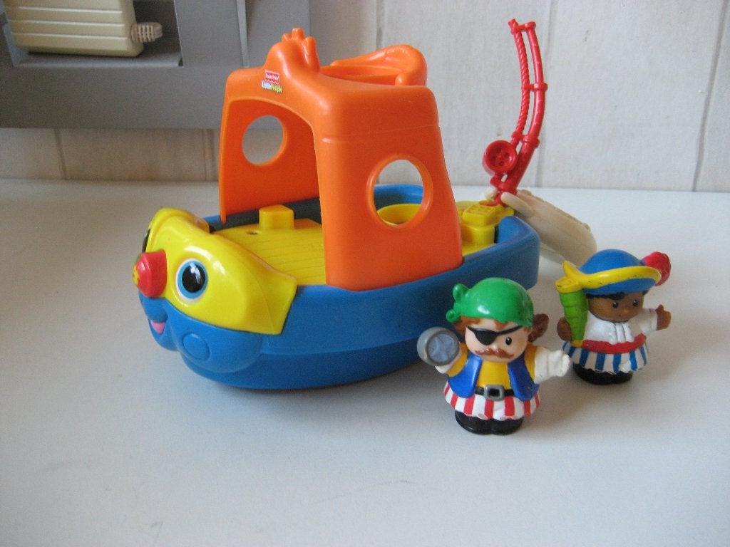 little people fisher price boot met 2 piraten, Ophalen of Verzenden, Zo goed als nieuw, Speelset