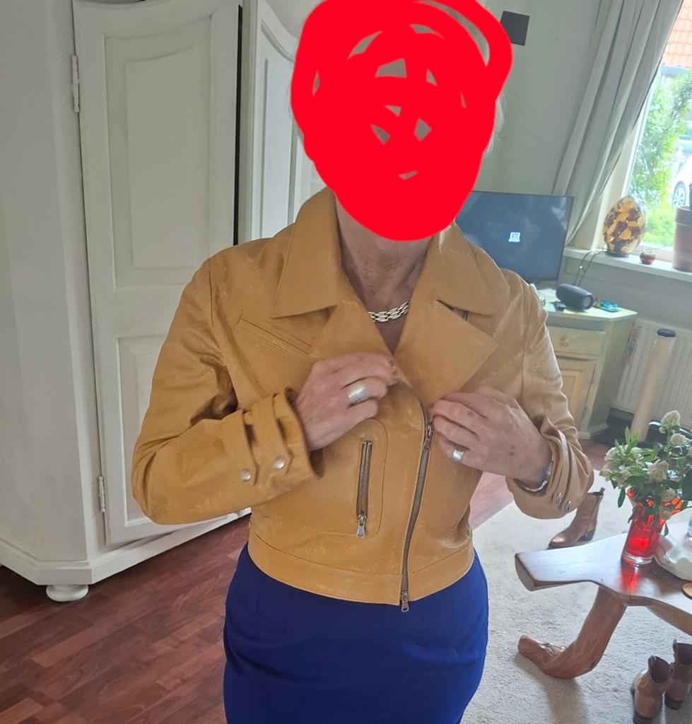 Vera Pelle Leren Jasje - Made in Italy, Maat 38/40 (M), Geel, Ophalen of Verzenden, Zo goed als nieuw