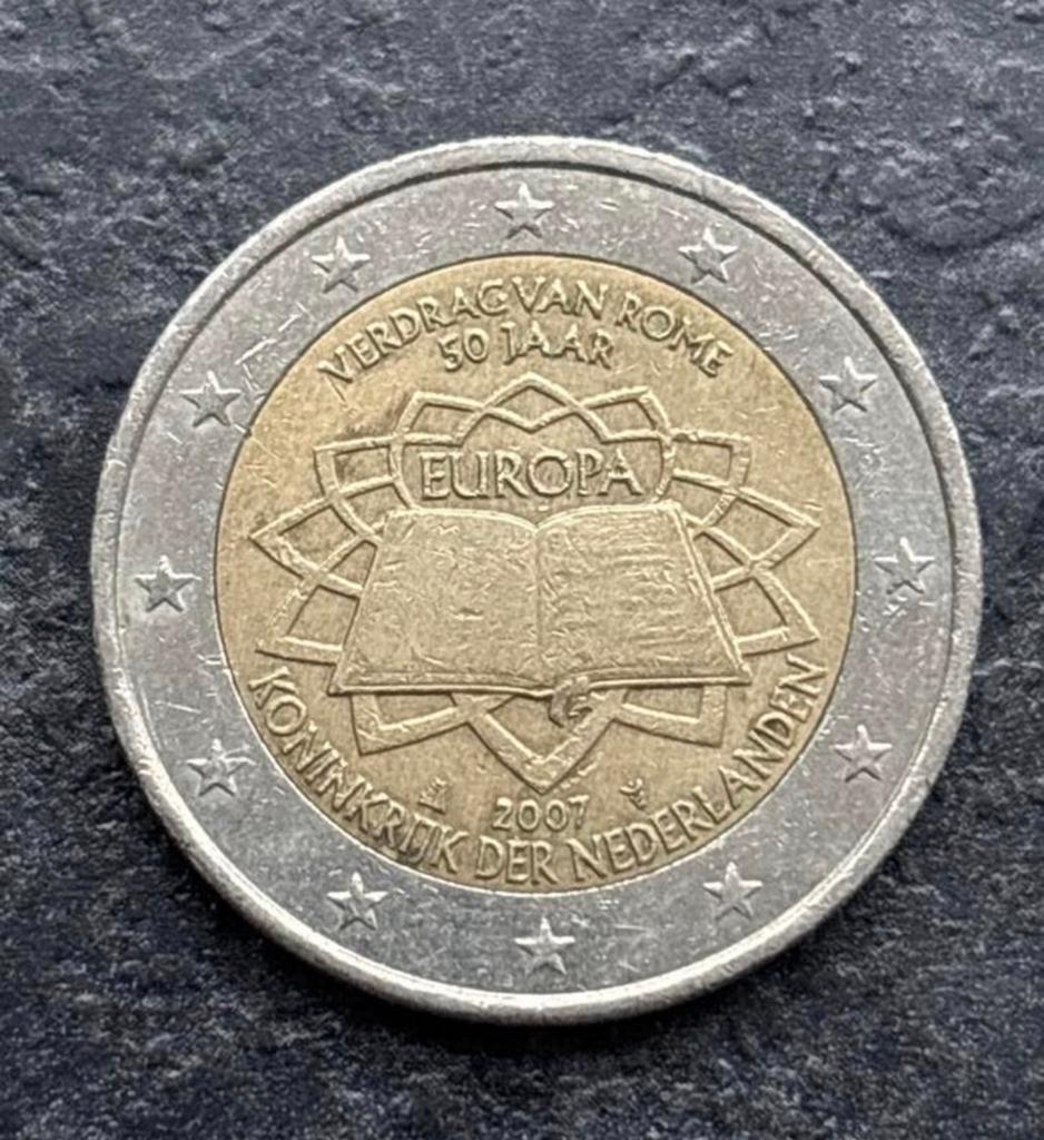 2 Euro Nederland 2007 Verdrag van Rome, Ophalen of Verzenden, Losse munt