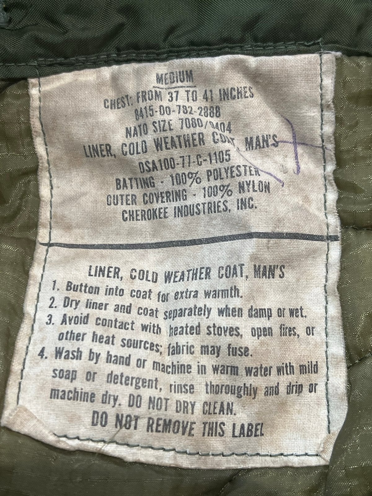 Vintage US Army M65 Veldjas met Liner - Medium, Ophalen of Verzenden, Gedragen, Maat 48/50 (M), Groen
