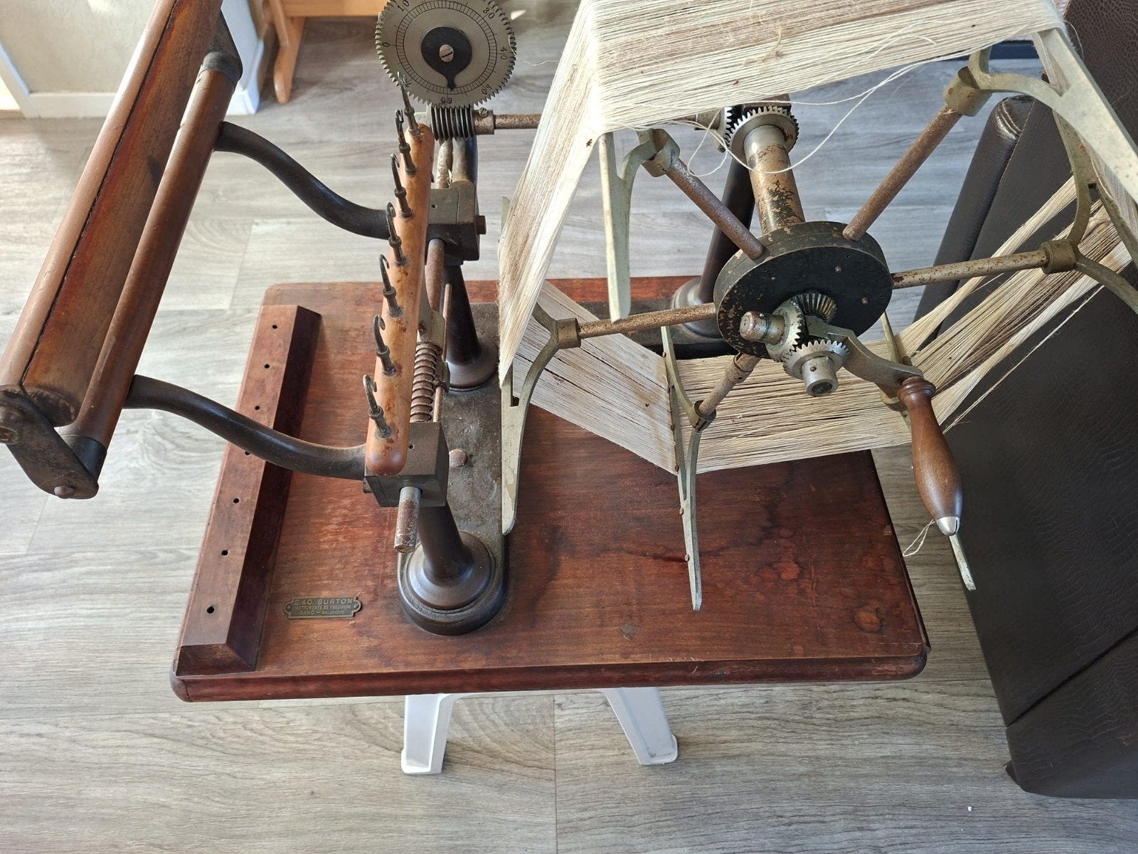 Antieke industriële garenwinder Burton Gent (museum stuk), Ophalen of Verzenden