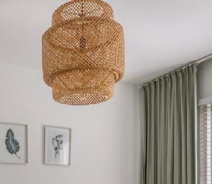Rotan hanglamp - Boheemse stijl, Huis en Inrichting, Lampen | Lampenkappen, Ophalen of Verzenden, Zo goed als nieuw