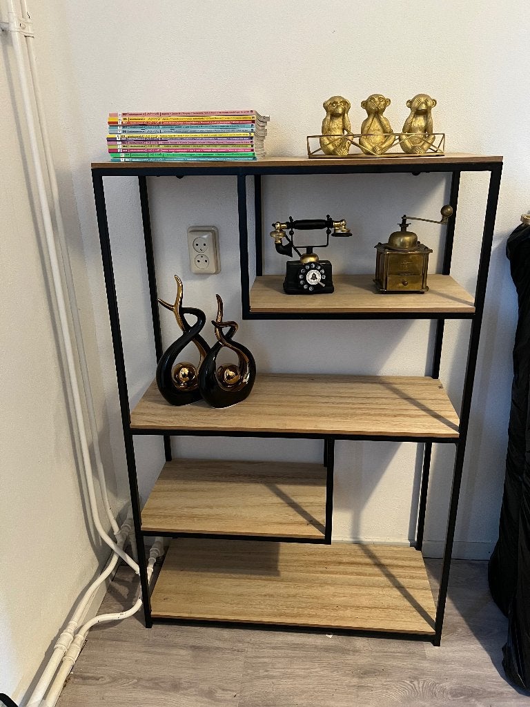 Wandkast boekenkast vakkenkast zwart hout, Huis en Inrichting, Ophalen of Verzenden, 25 tot 50 cm, 50 tot 100 cm, 150 tot 200 cm