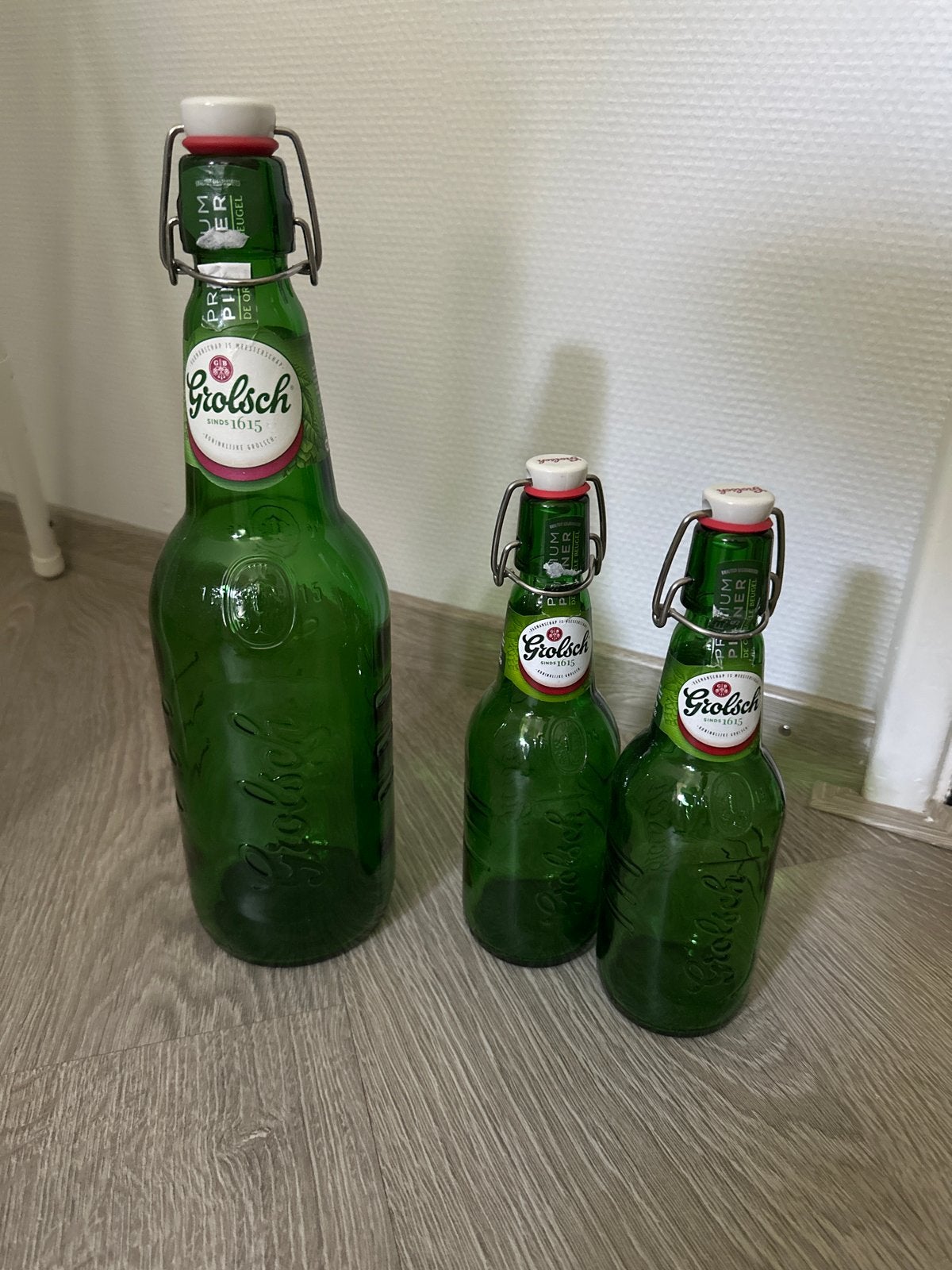 Grolsch Beugelflessen - 1x 1.5L en 2x 45cl, Ophalen of Verzenden, Gebruikt