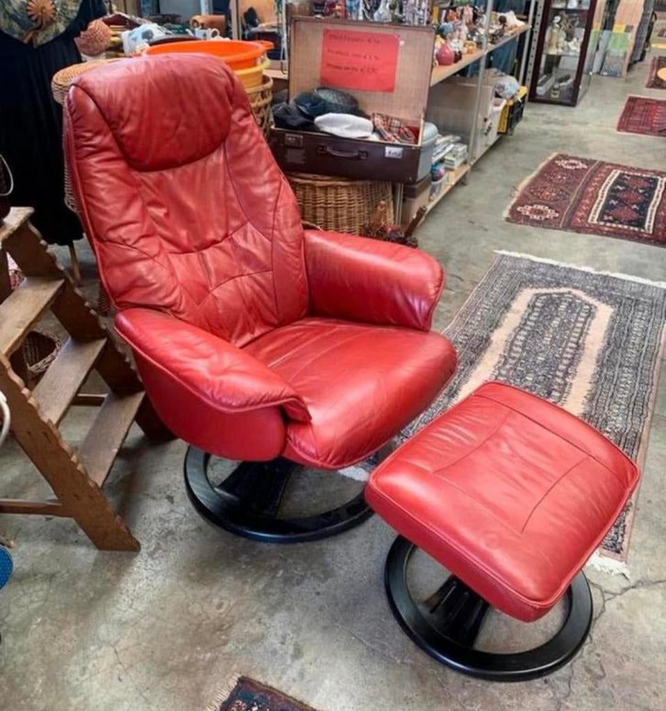 Fauteuil Hjort Knudsen lederen relax fauteuil, Ophalen of Verzenden