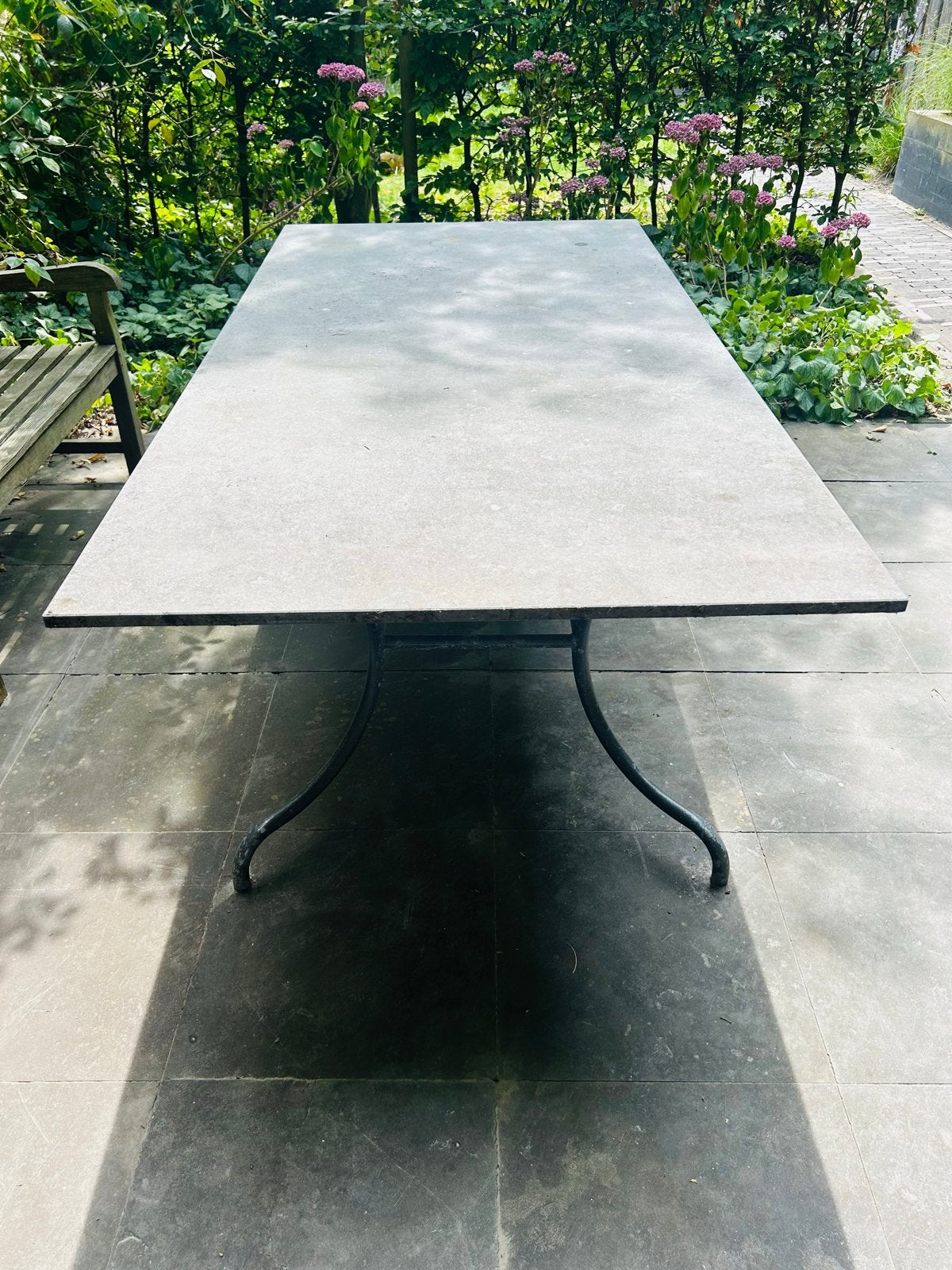 Tuintafel met natuurstenen blad 200x100 cm, Ophalen, Gebruikt, Rechthoekig, Overige materialen