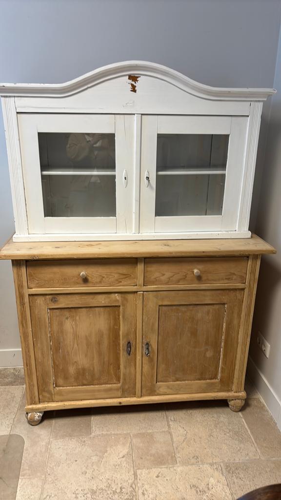 Antieke grenen buffetkast, Huis en Inrichting, Kasten | Buffetkasten, Ophalen, 100 tot 150 cm, Zo goed als nieuw, 150 tot 200 cm