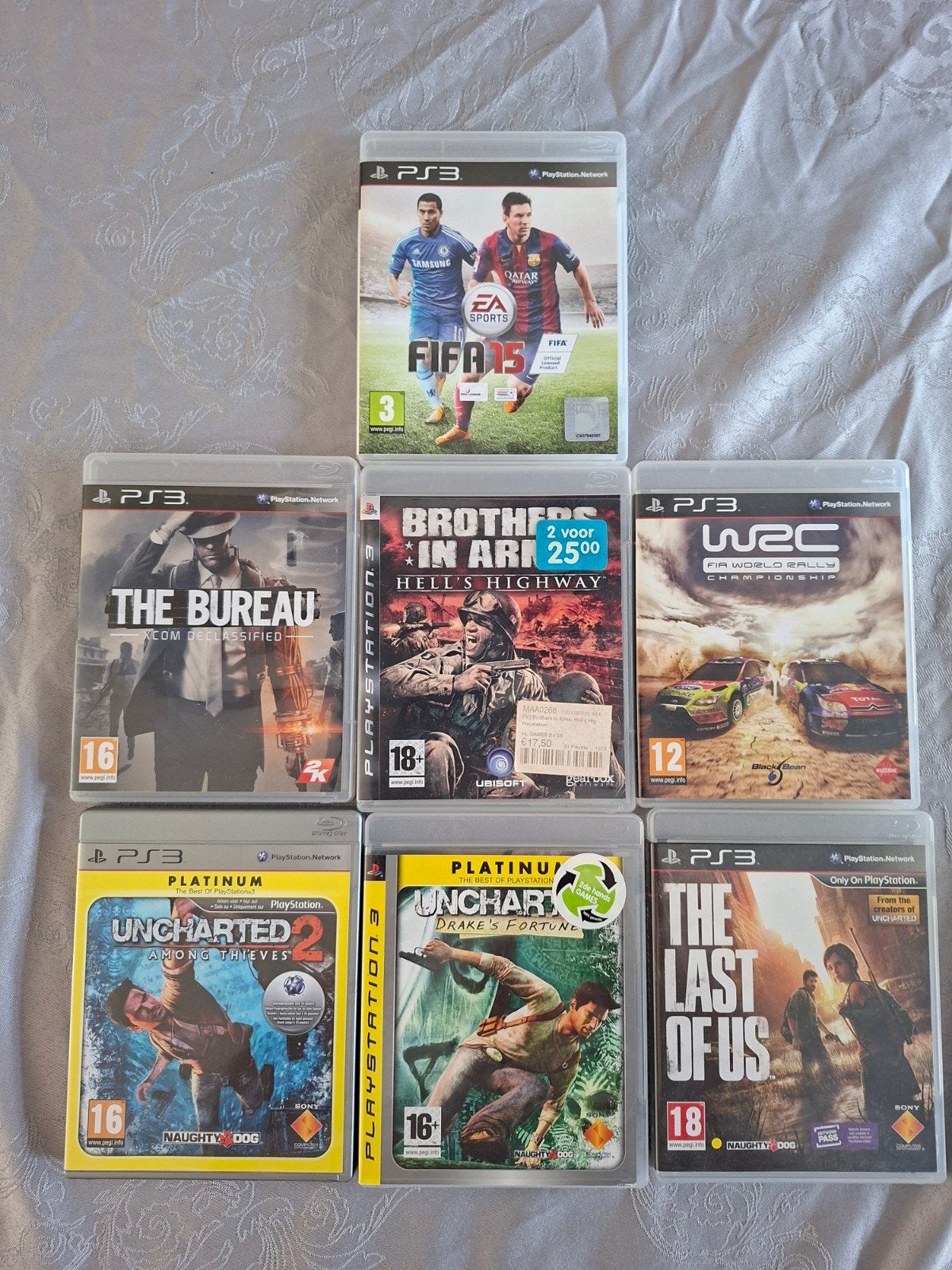 7 PS3 Games: oa. FIFA 15, The Last of Us, Uncharted, The Bur, Gebruikt, Vanaf 18 jaar, Overige genres, 1 speler