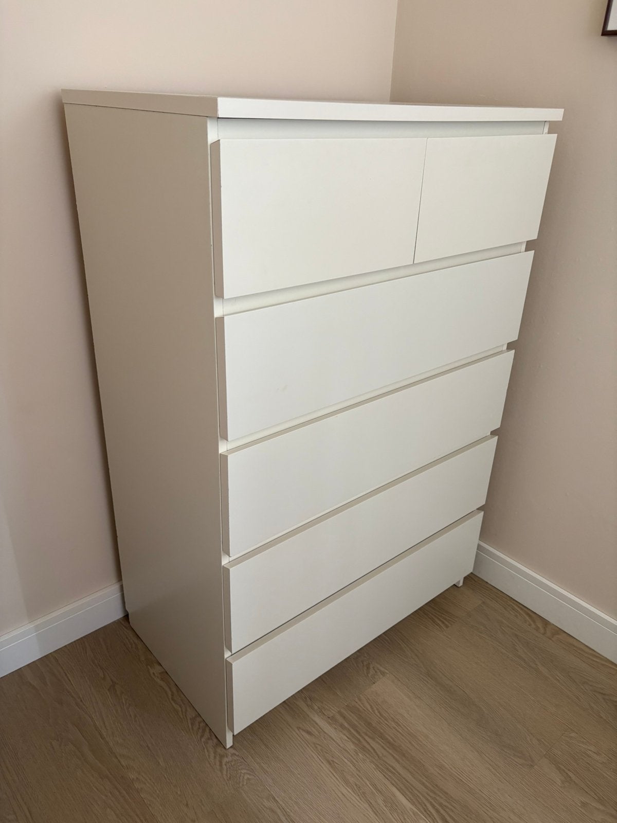Malm ladekast ikea 6 lades, Ophalen, 50 tot 100 cm, Zo goed als nieuw, 3 of 4 laden