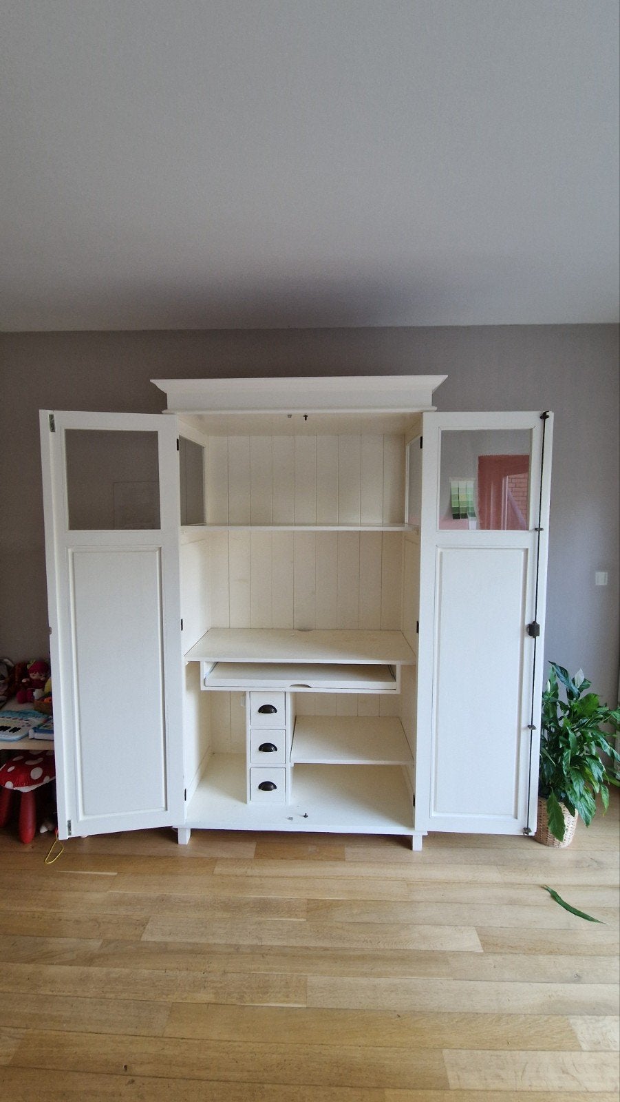 mooie houten (computer)kast, Ophalen, 100 tot 150 cm, 200 cm of meer, Met deur(en)