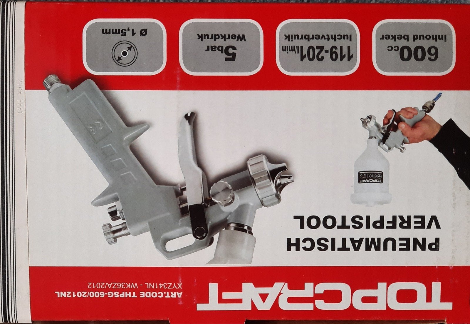 Nieuw Topcraft Verfpistool - Pneumatisch Verfspuit, Doe-het-zelf en Verbouw, Schildersmaterialen, Ophalen of Verzenden