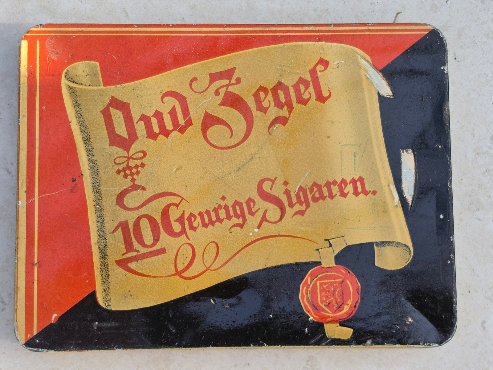 Oud Zegel 10 Geurige Sigaren blik, Verzamelen, Ophalen of Verzenden, Gebruikt, Overige