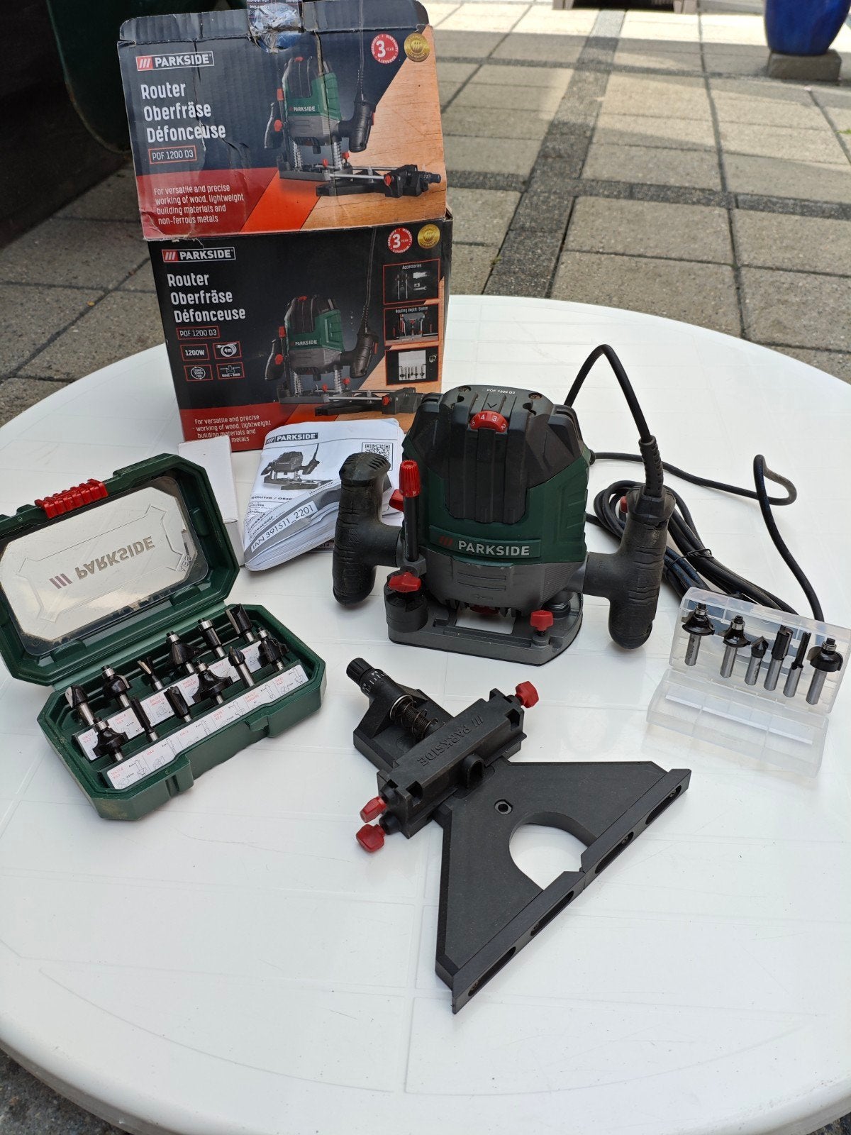 Parkside Bovenfrees POF 1200 D3 1200W + extra bitset - Nieuw, Nieuw, Ophalen of Verzenden, Parkside, Bovenfrees