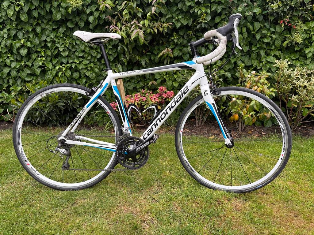 Cannondale Synapse racefiets  - Wit/Blauw, 28 inch, Gebruikt, Velgrem, Aluminium