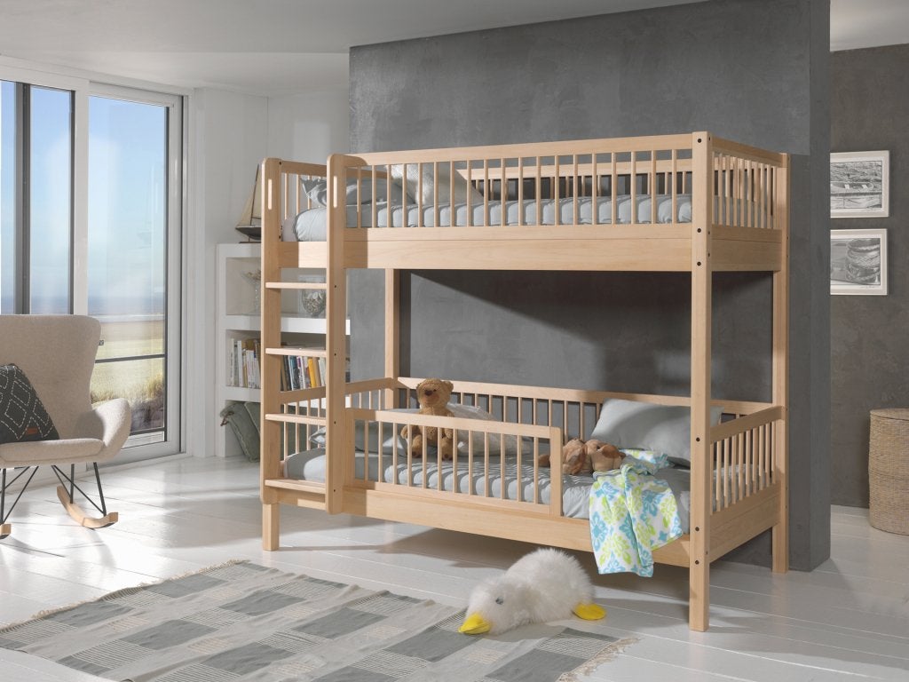 Forrest Beech stapelbed - 90x200 - Naturel beuken, Niet ingevuld, Niet ingevuld, Niet ingevuld