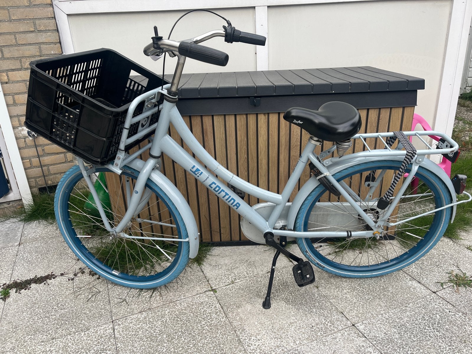 Cortina U4 Transportfiets  - Lichtblauw - 3 versnelling, Gebruikt, Versnellingen, 50 tot 53 cm, Trommelrem