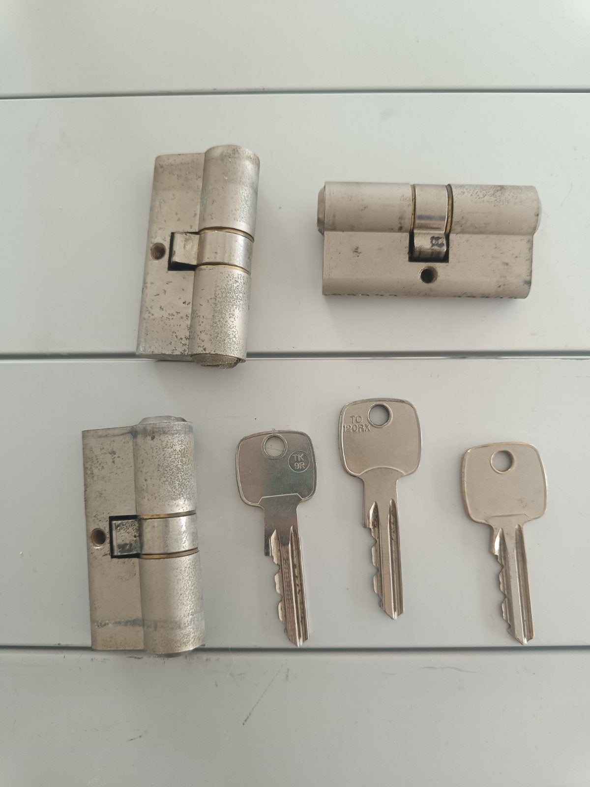 Cilinders met sleutels, Ophalen of Verzenden, Gebruikt, Rvs, Slot