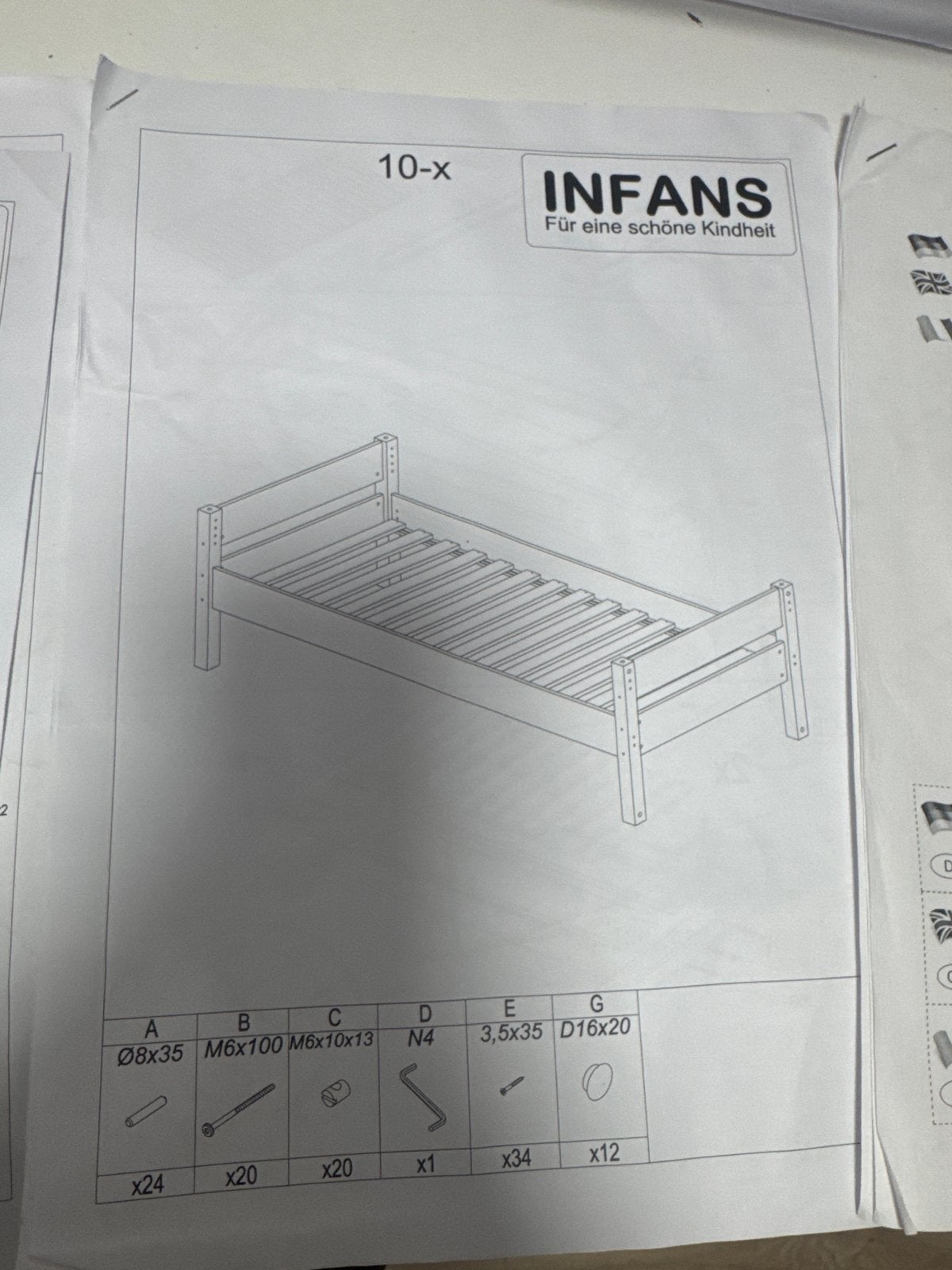 Foto 5 van Wit kinderbed met lattenbodem, om te bouwen tot hoogslaper