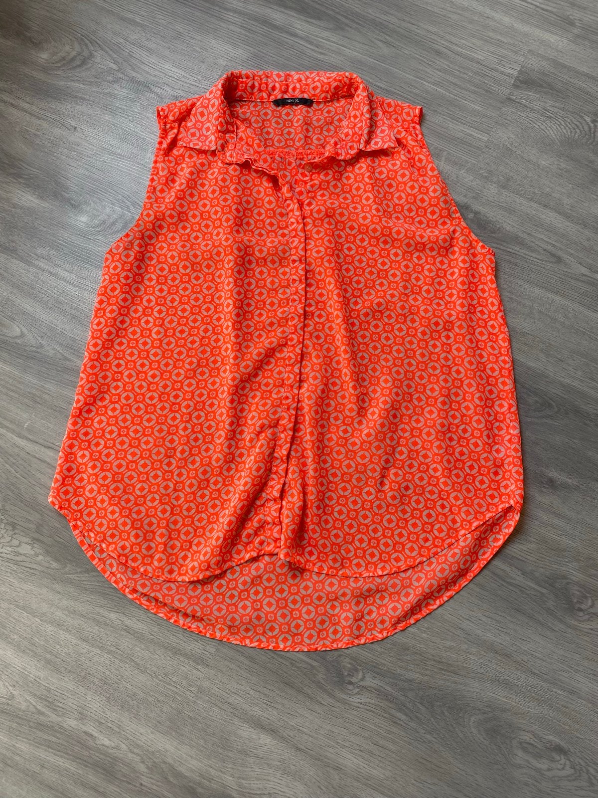 Oranje Mouwloze blouse HEMA maat XL, dunne stof, Ophalen of Verzenden, Zo goed als nieuw, Maat 46/48 (XL) of groter, Oranje