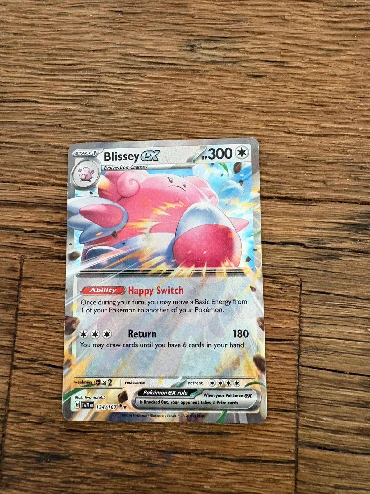 Pokémon Blissey ex 134/167 TWM, Ophalen of Verzenden, Zo goed als nieuw