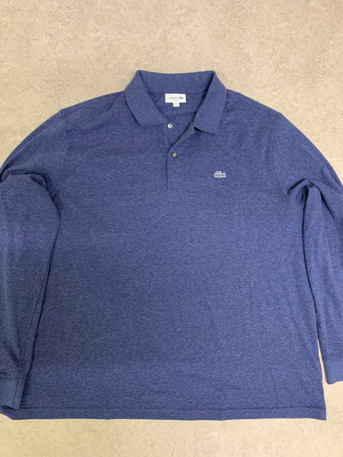 Lacoste Classic Fit Polo Lange Mouwen - Maat 3XL, Verzenden, Zo goed als nieuw, Overige maten, Blauw