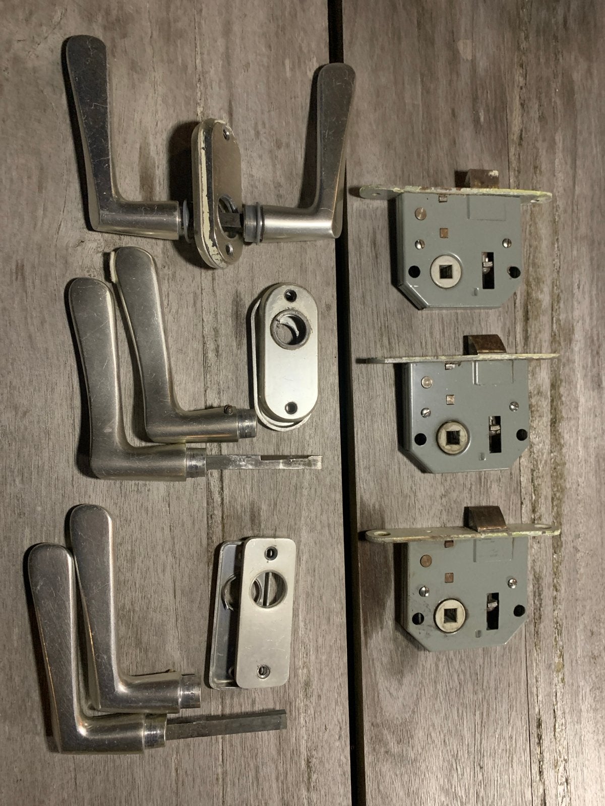 Deurklinken en sloten set - Gebruikt, Ophalen of Verzenden, Gebruikt, Rvs, Klink of Kruk