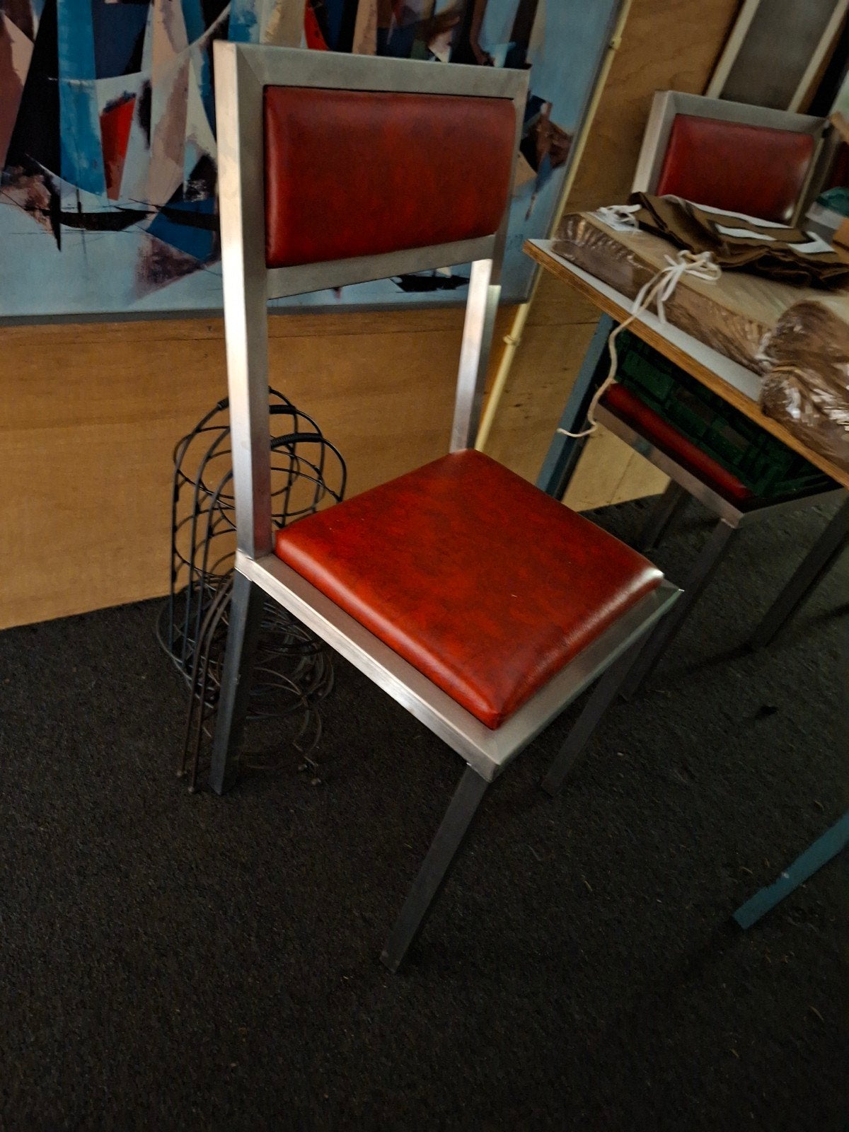 Aluminium tafel met 4 stoelen, Huis en Inrichting, Ophalen of Verzenden, Gebruikt, Vier personen, Metaal