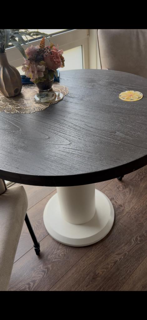 Ronde 90 cm doorsneede tafel, Ophalen, Zo goed als nieuw, Rond, 50 tot 100 cm