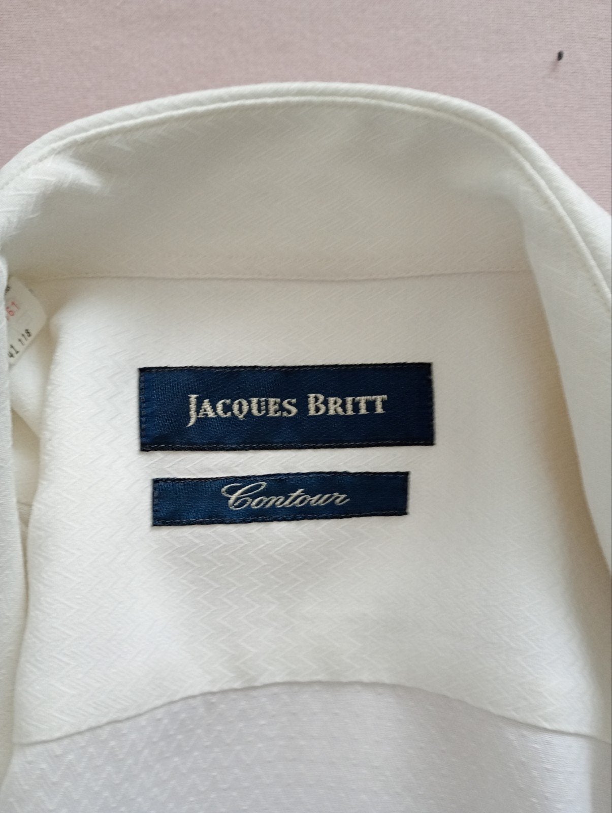 Jacques Britt Contour Wit Herenoverhemd voor manchetknopen-, Ophalen, Wit, Jacques Britt, Zo goed als nieuw