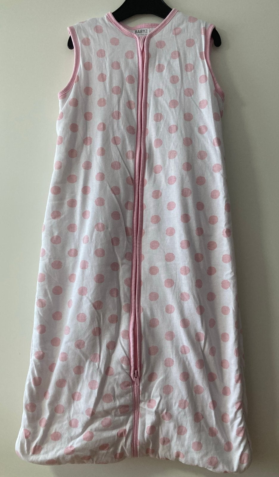 Baby Blue slaapzak wit met roze stippen 90 cm, Zo goed als nieuw, 90 cm, Slaapzak, Wit