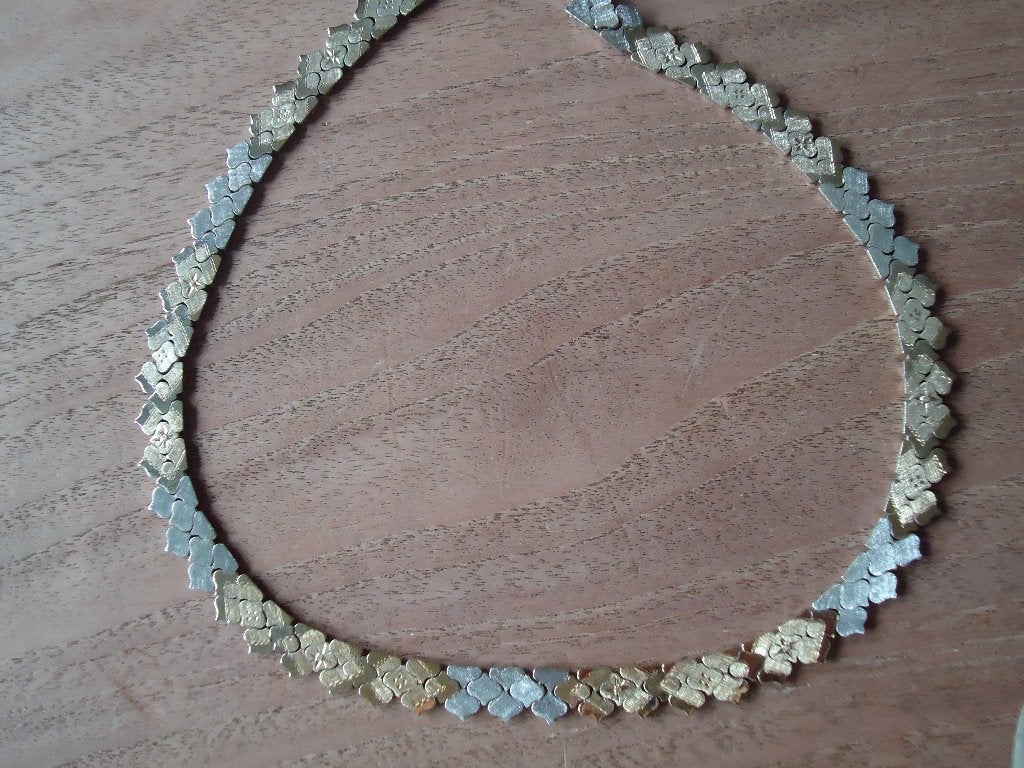 echt zilveren ketting met vergulding aparte schakel gemerkt, Ophalen of Verzenden, Zo goed als nieuw, Overige kleuren, Zilver