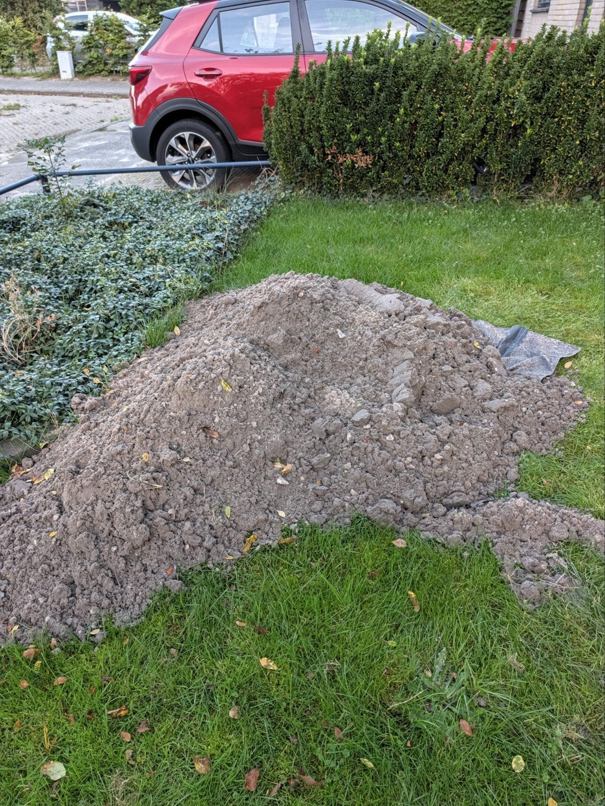 Ongeveer halve kuub zand, Tuin en Terras, Ophalen, Gebruikt, Ophoogzand