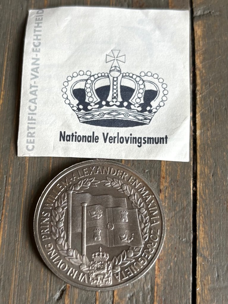 Verlovingsmunt Maxima & Willem, Ophalen of Verzenden, Koningin Beatrix, Overige waardes, Losse munt