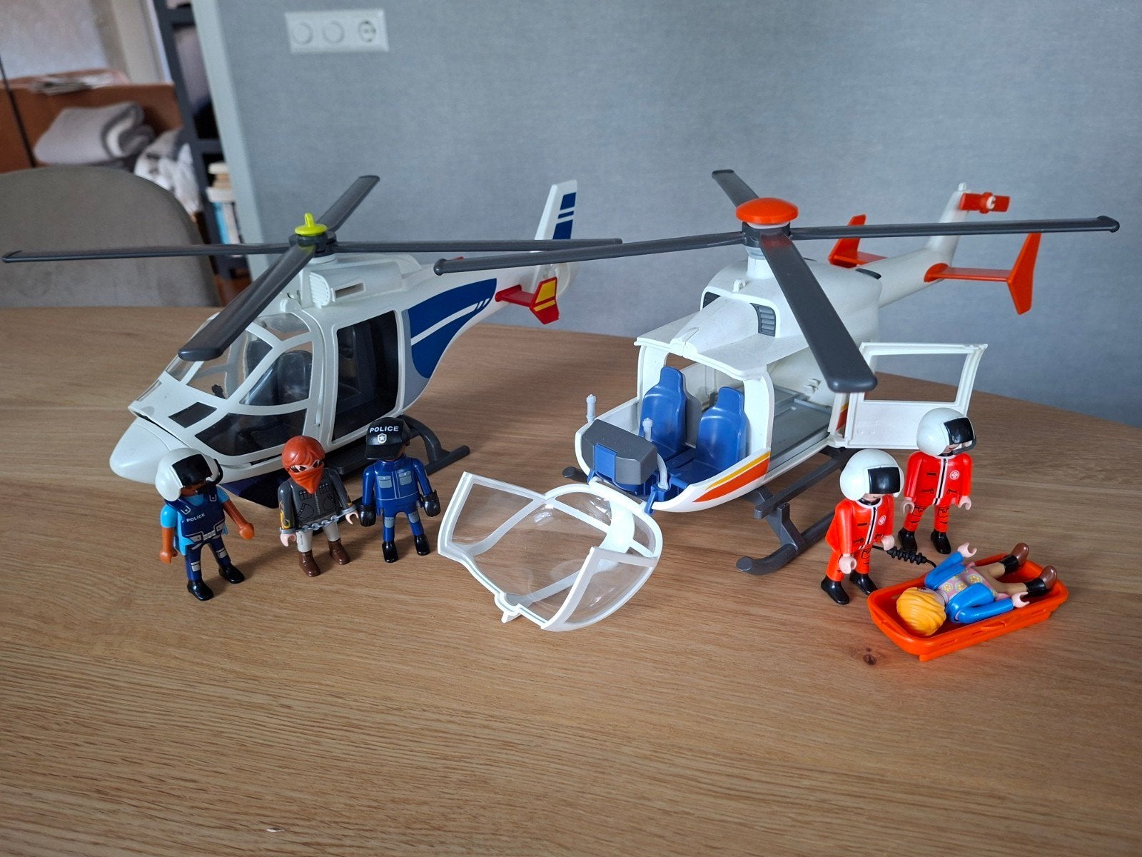 Playmobil Helikopterset: Politie en Reddingshelikopter, Ophalen of Verzenden, Gebruikt, Jongen of Meisje