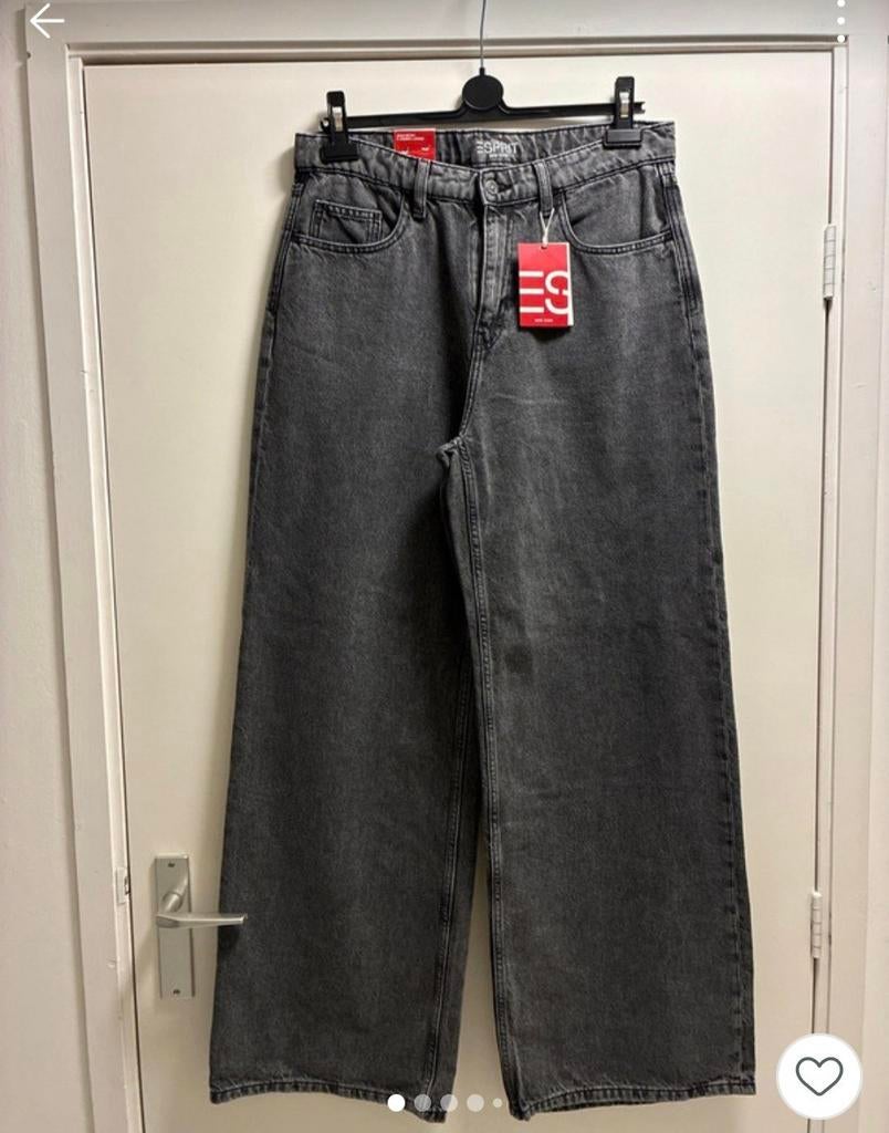 Nieuwe Esprit Wide Leg Jeans - Zwart/Grijs W30-W32, Zwart, Nieuw, Ophalen of Verzenden, W30 - W32 (confectie 38/40)