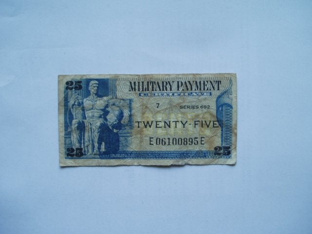 696. Amerika, MPC 25 cents 1970 series 692 Roman Warrior., Verzenden, Noord-Amerika, Los biljet
