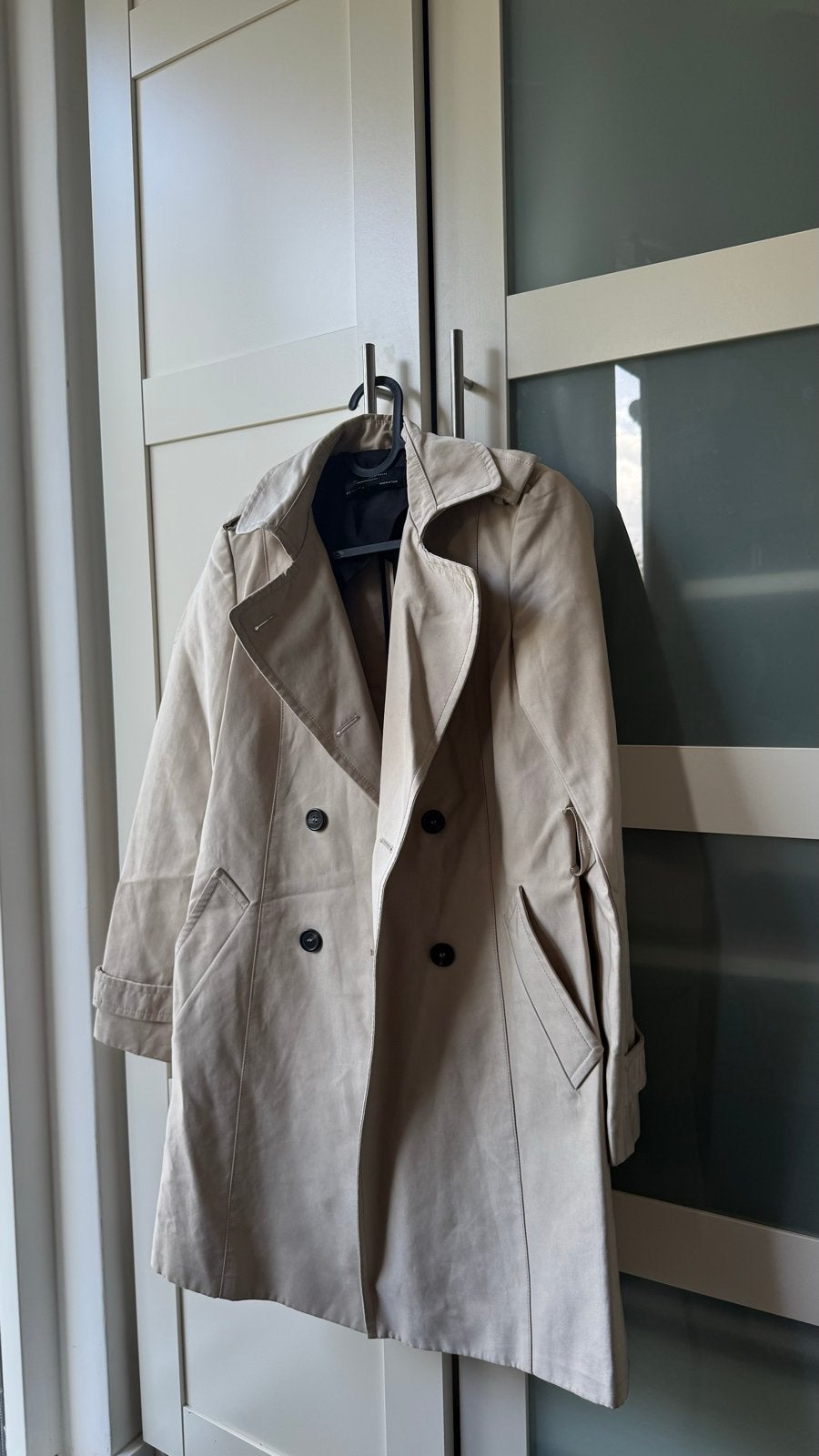 Zara Basic Trenchcoat Beige XS, Ophalen of Verzenden, Zo goed als nieuw, Maat 34 (XS) of kleiner, Beige