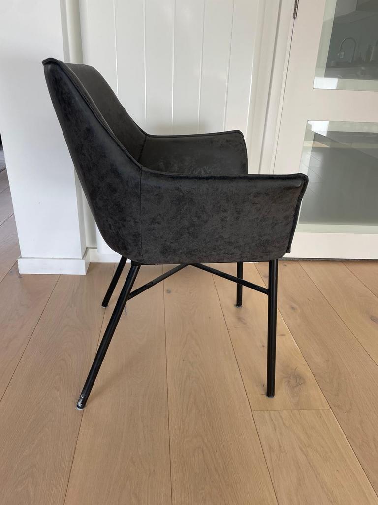 Eetkamerstoelen vintage antraciet, Huis en Inrichting, Stoelen, Ophalen, Zo goed als nieuw, Overige kleuren, Twee