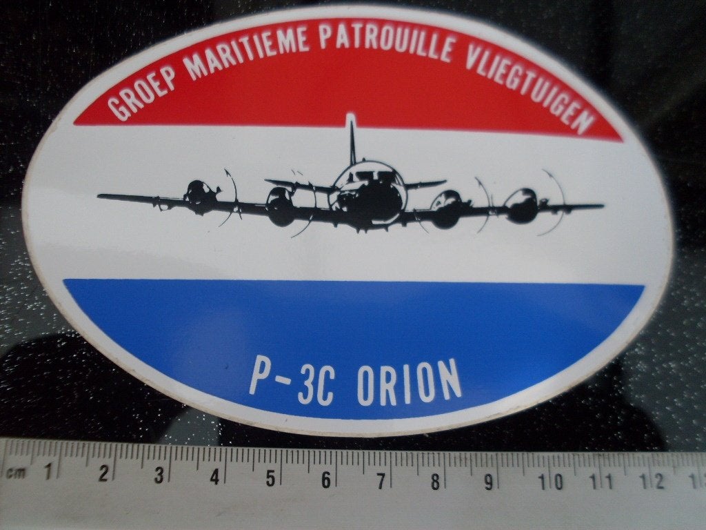 sticker groep maritieme patrouille vliegtuigen P-3C orion, Verzenden, Zo goed als nieuw, Bedrijf of Vereniging