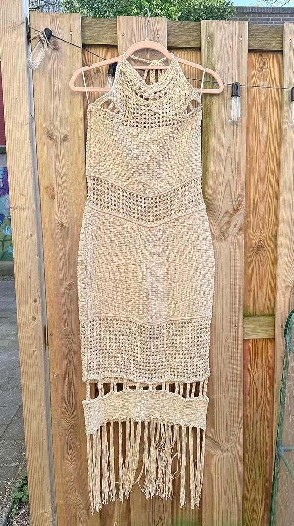 Crochet jurk Zara nieuw met label, Kleding | Dames, Jurken, Maat 38/40 (M), Beige, Nieuw, Ophalen of Verzenden